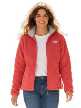 The North Face Osito Jacket Women’s M Coral Pink High Pile Fleece Sherpa Plush